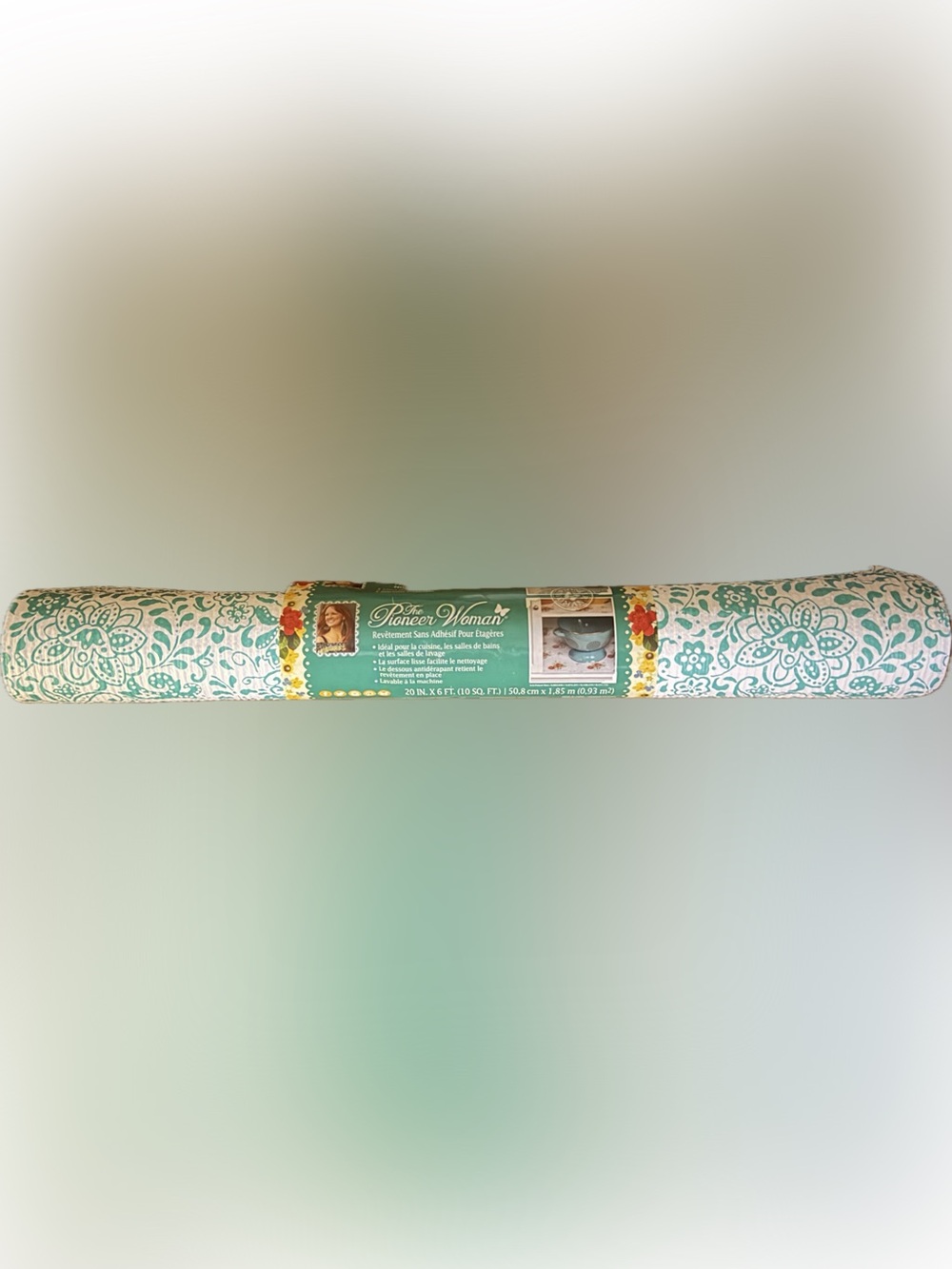 Pioneer Woman Traveling Vines Non-Adhesive Shelf Liner 20 inch x 6 feet NWT